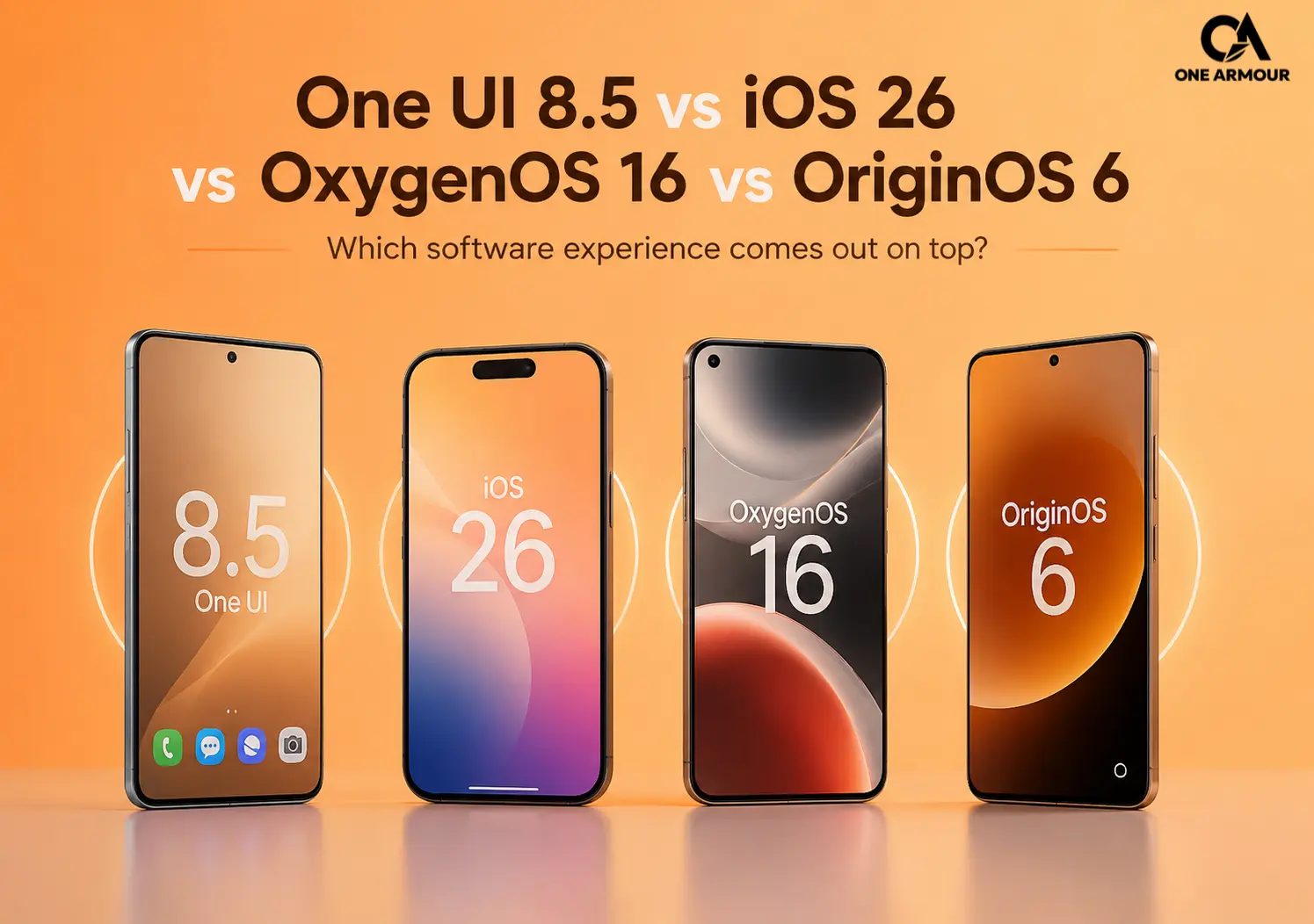 onearmour_compare One UI 8.5 vs iOS 26