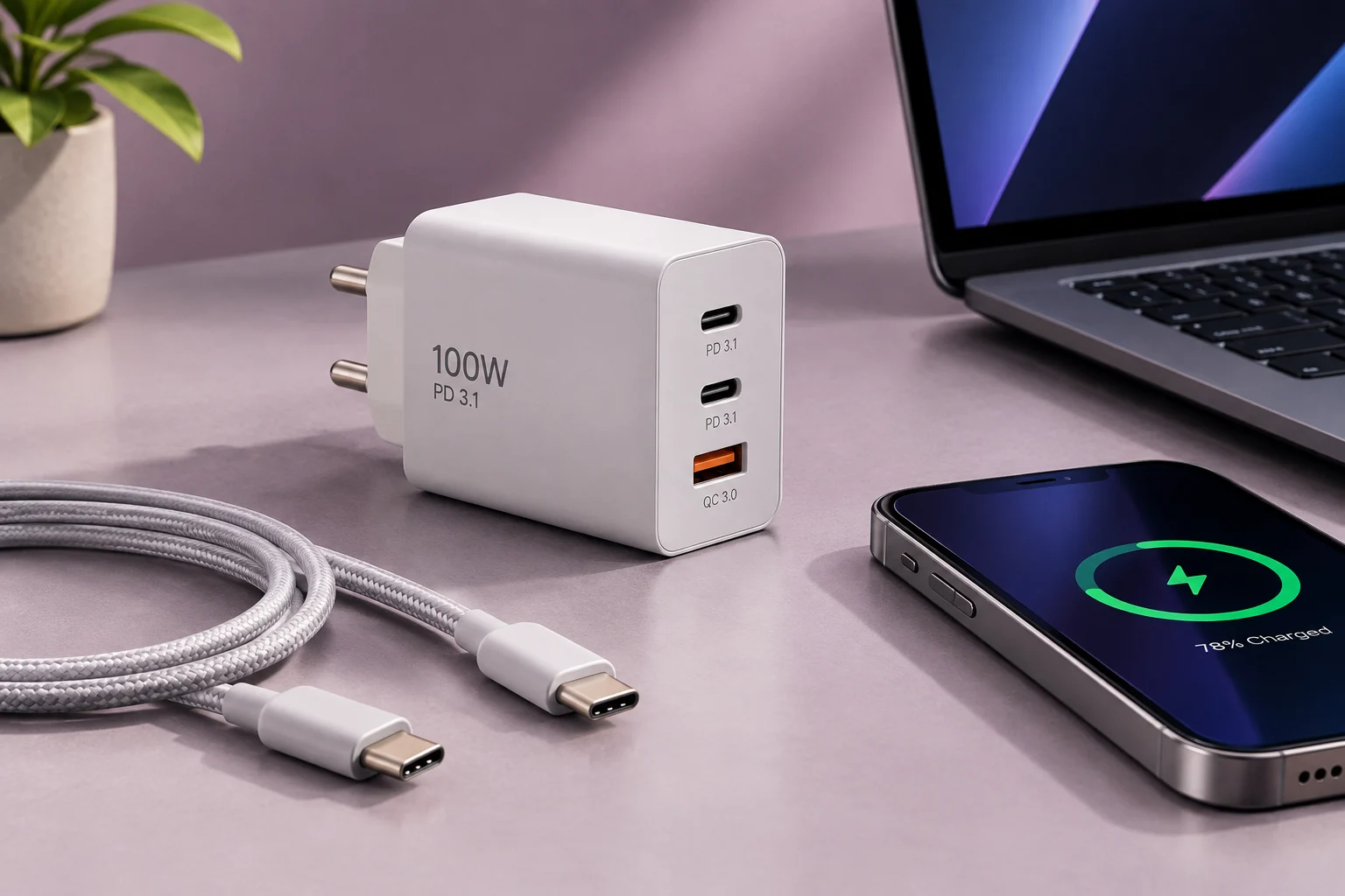 USB PD charger and cable